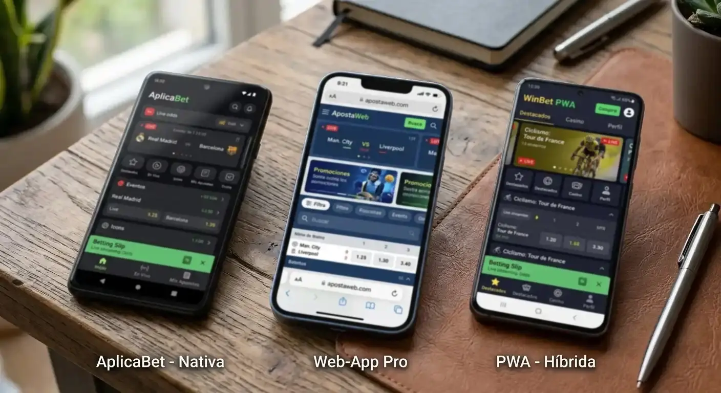Comparación técnica entre diferentes tipos de aplicaciones móviles para apuestas