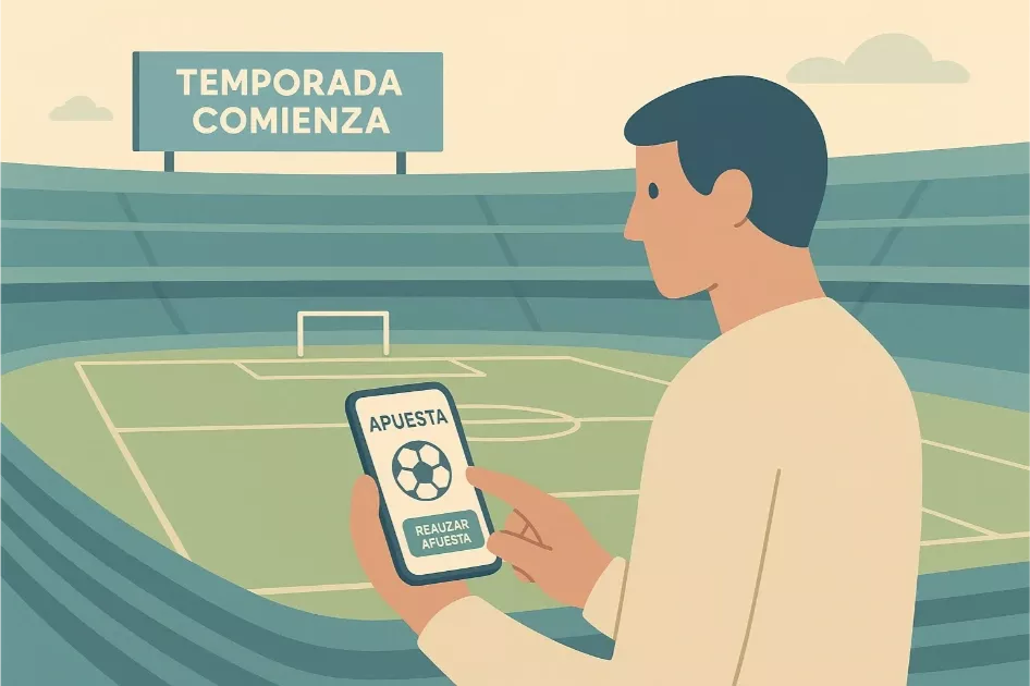 Apuestas anticipadas en fútbol europeo con estadios icónicos y trofeo de campeón