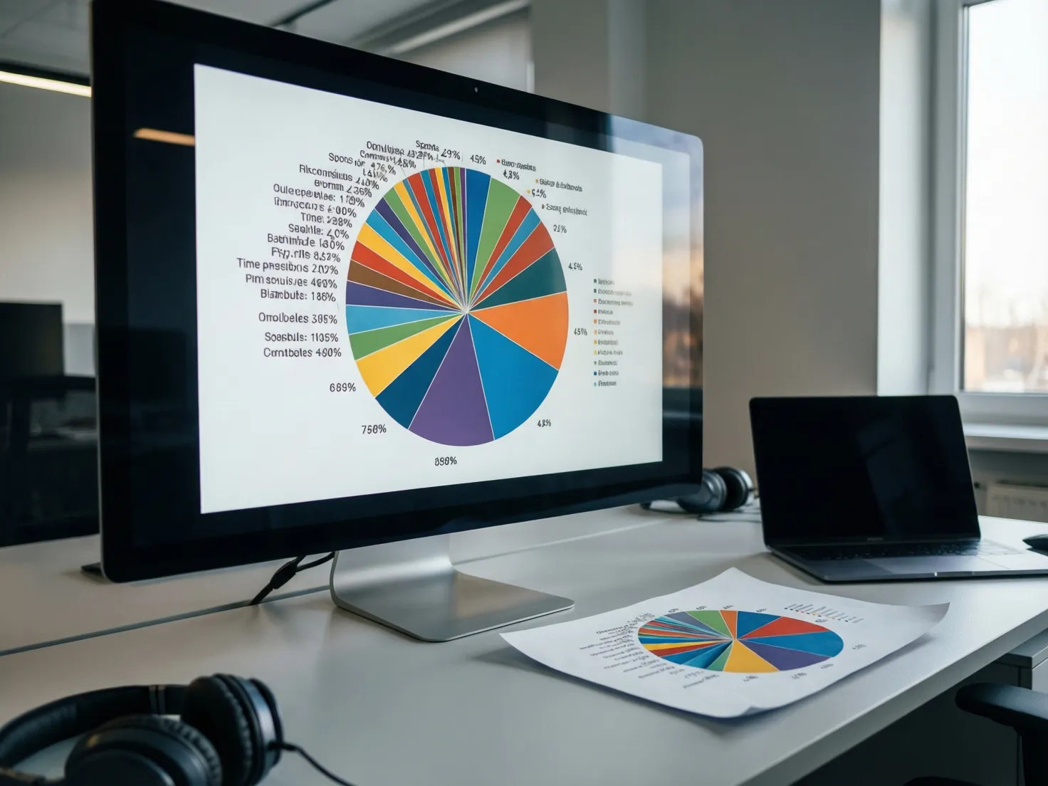 Gráfico circular mostrando distribución de capital por trimestre y deporte