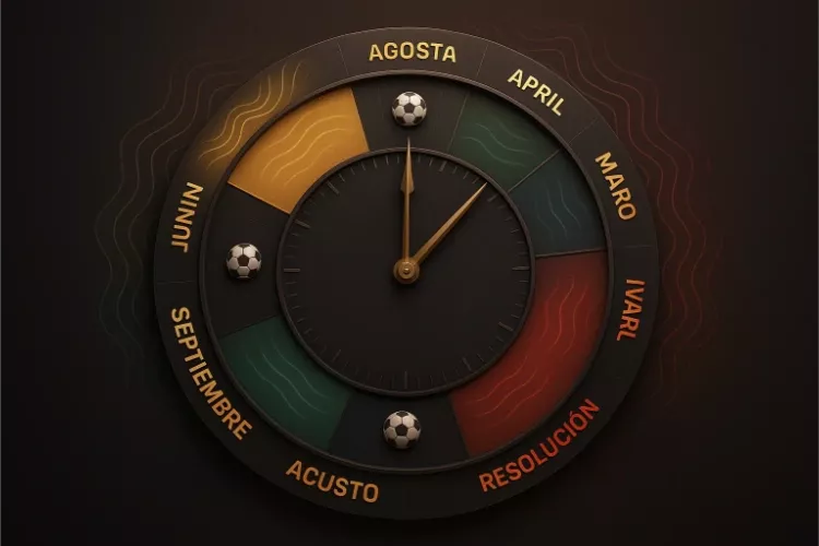 Calendario anual del apostador mostrando los momentos óptimos para actuar durante la temporada de fútbol