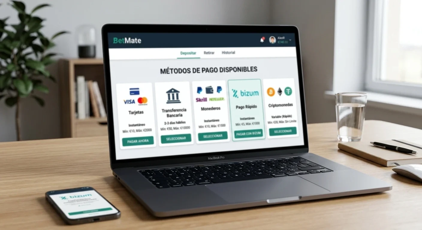 Comparativa visual de métodos de pago en apuestas online