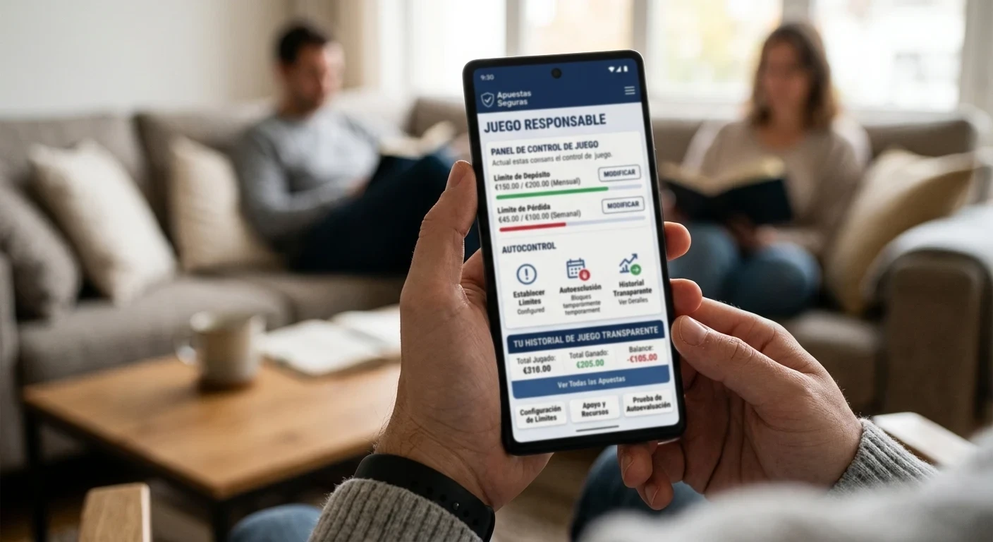 Concepto de juego responsable y transparencia en apuestas móviles