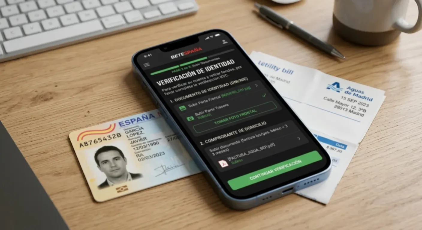 Documentos de verificación de identidad para el proceso KYC en casas de apuestas