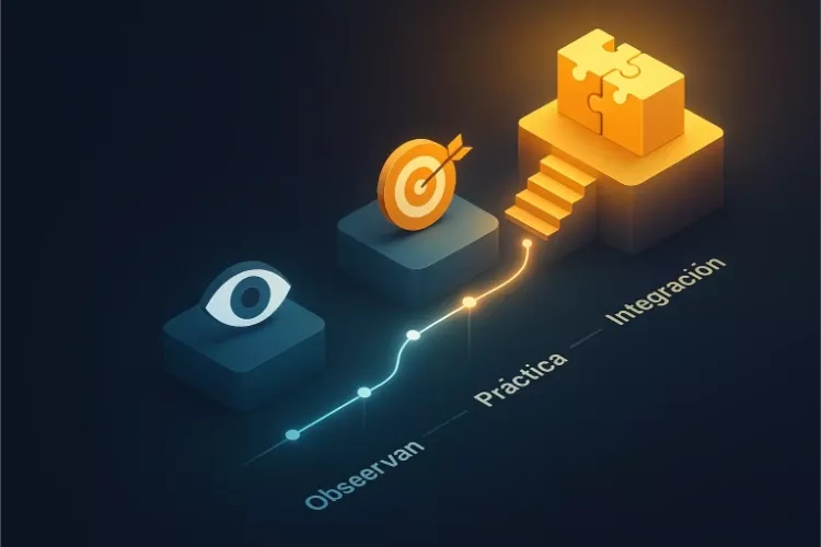 Las tres fases de implementación práctica del trading: observación, práctica y integración gradual