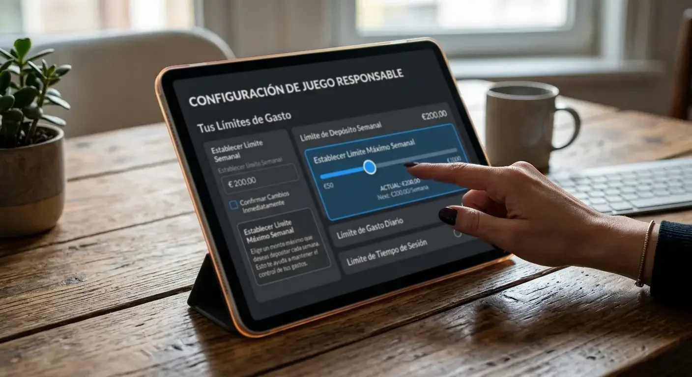 Configuración de límites de juego responsable en interfaz digital