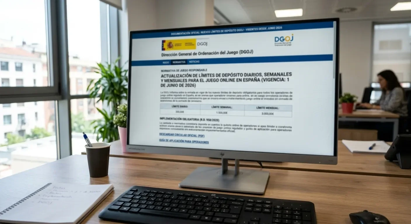 Documentación oficial sobre nuevos límites de depósito DGOJ vigentes desde junio 2026