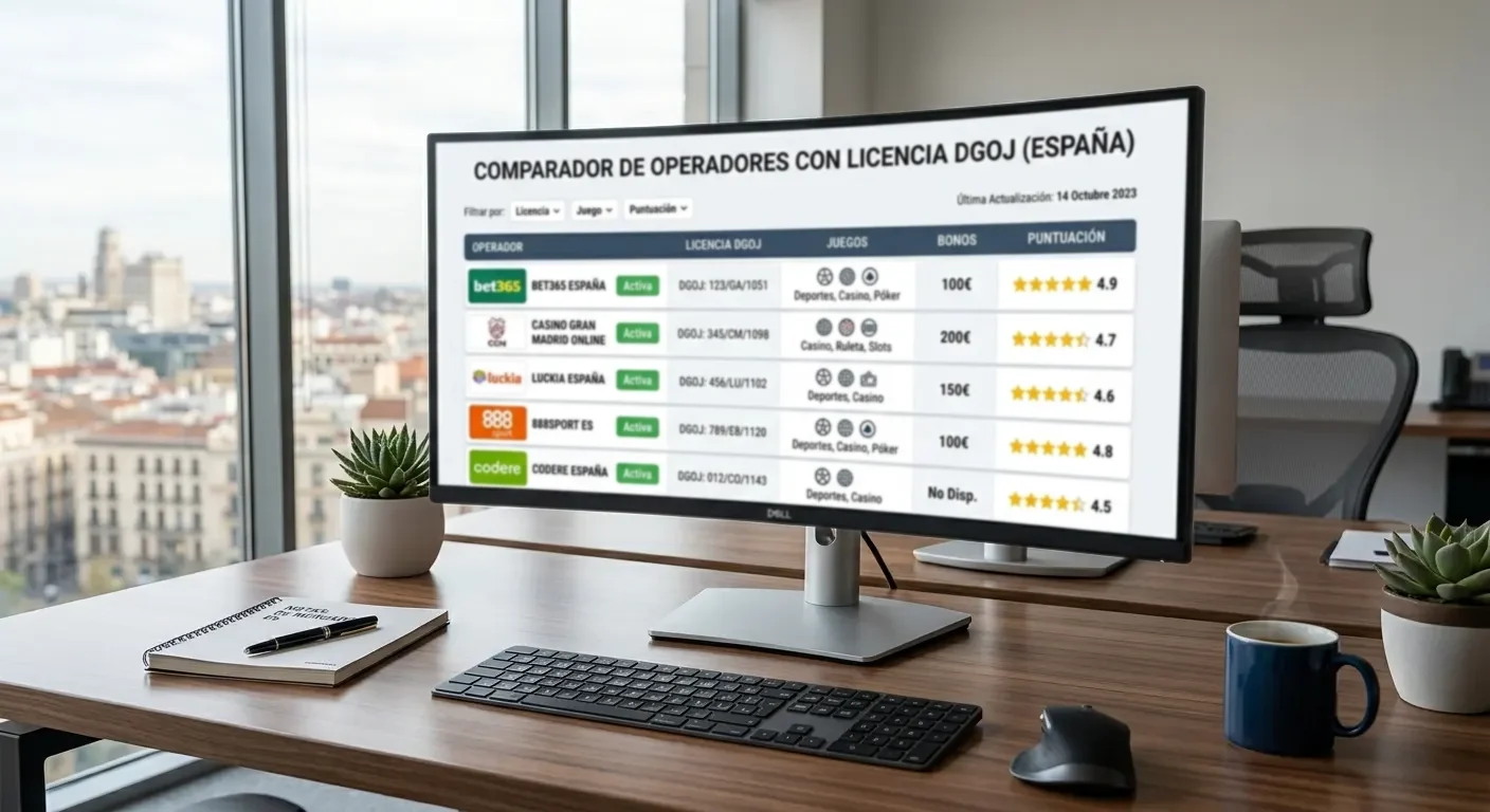 Comparativa de operadores con licencia DGOJ en el mercado español