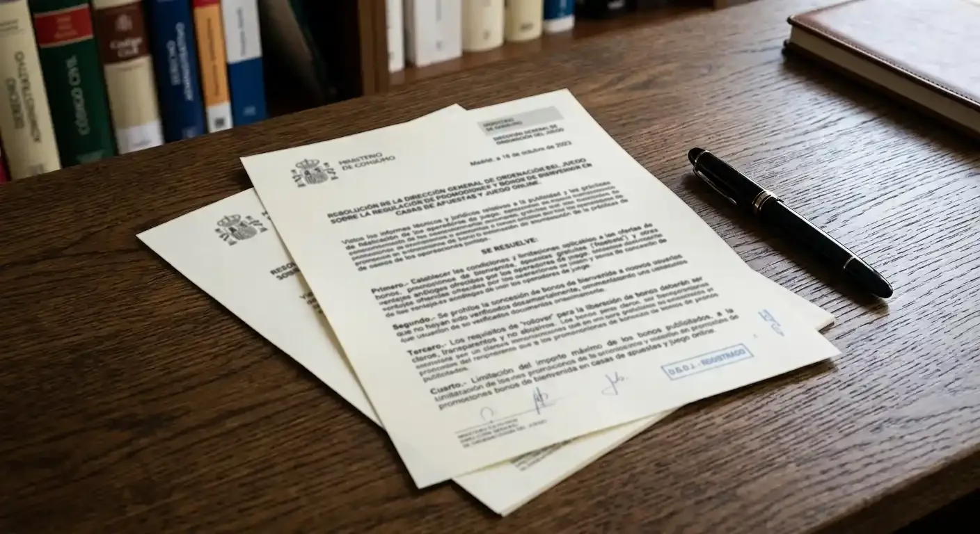 Documento legal español relacionado con regulación de bonos en casas de apuestas