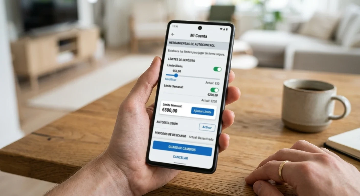 Configuración de límites de depósito y herramientas de autocontrol en dispositivo