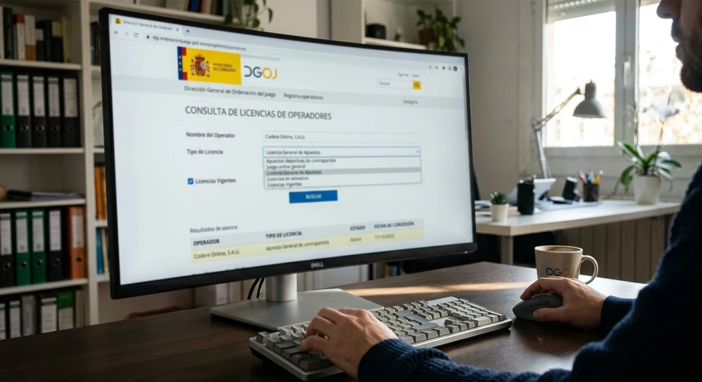 Consulta de licencias de operadores en el registro oficial de la DGOJ